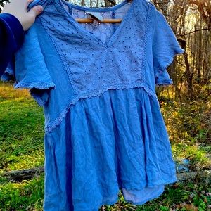 Lavender Peasant Top